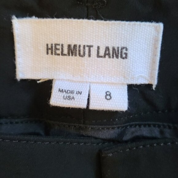 HELMUT LANG CROPPED TAPERED STRETCH WOOL TROUSERS PANTS PINTUCK FRONT SEAM sz 8 - Picture 6 of 6